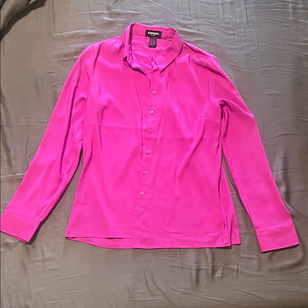 Express Fuchsia Button-Down Shirt